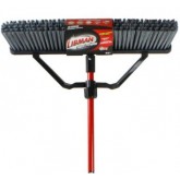 Libman 825 24" Heavy-Duty Rough Surface Push Broom and 60" Heavy Duty Steel Handle